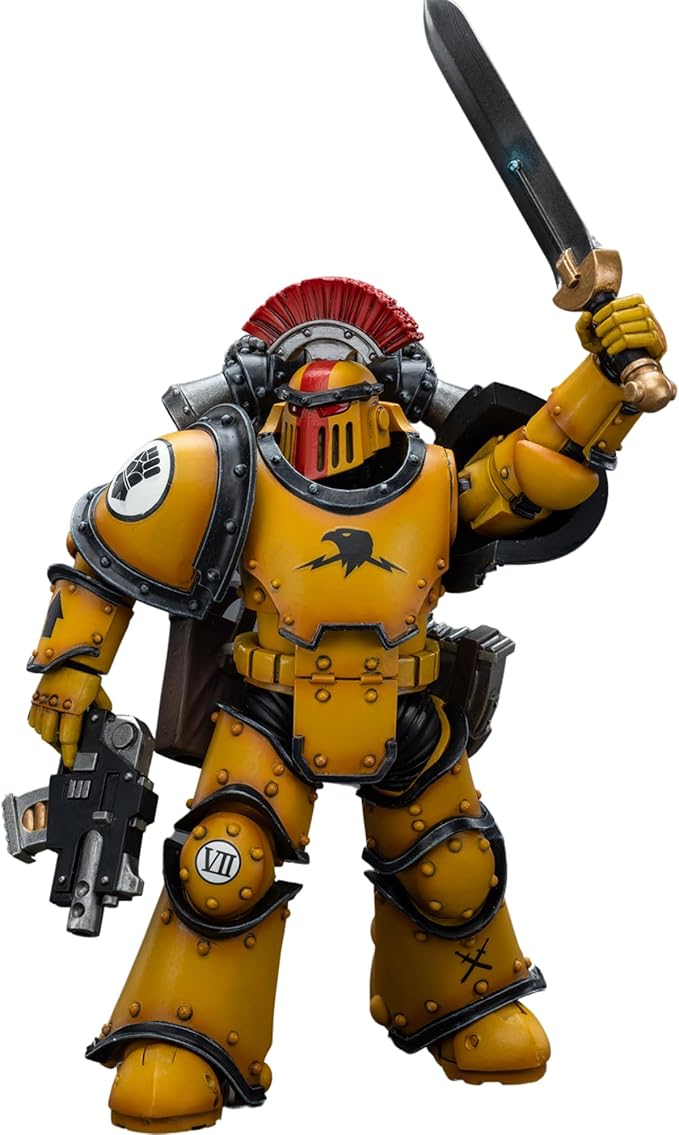 JOYTOY Warhammer 40,000 1/18 Action Figure Imperial Fists Legion MkIII Tactical Squad Sergeant with Power Sword Collection Model Christmas Birthday Gifts
