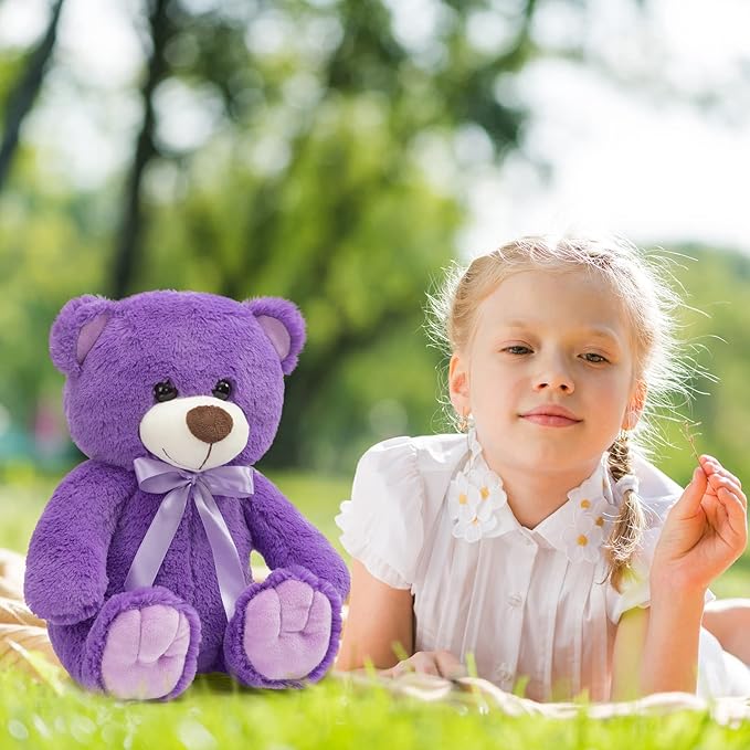 Super Color Teddy Bear Stuffed Animals Plush Toy for Children Girlfriend Family Congratulations Baby Shower Birthday Purple 14 inch