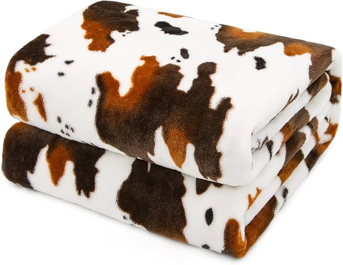 Brown Fleece Throw Blanket, Ultra Soft Warm Lightweight Microfiber Blanket, Cozy Fuzzy Plush Throw for Couch Sofa Bed, Breathable All-Season Blanket, Home Decor Travel Camping Gifts for Kids Women Men