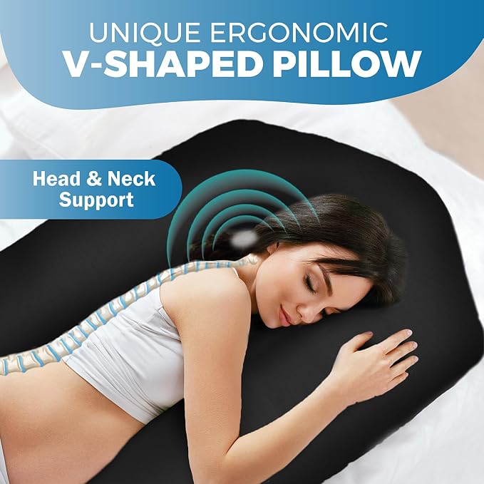 PILLANI Pregnancy Pillows for Sleeping - V C U Shaped Full Body Pillow with Removable Cover, 57inch Cooling Maternity Pillow for Pregnant Women, Support for Back Belly Legs Hip - Pregnancy Must Haves