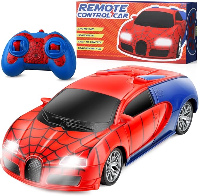 Gretex Remote Control Car Toy for Kids: Spider RC Cars for Boys Age 4-7 Toy Cars for Boys Age 4-7 Racing Car Toys Spider Toys for Boy 4-6 Birthday Gift for 3 4 5 6 7 8 Year Old Boy Girls, Red