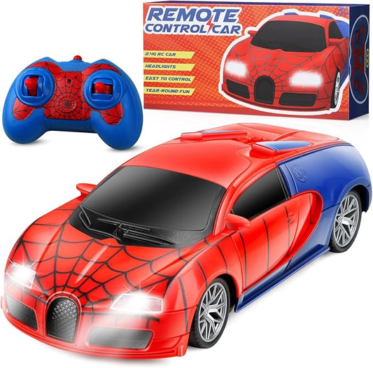 Gretex Remote Control Car Toy for Kids: Spider RC Cars for Boys Age 4-7 Toy Cars for Boys Age 4-7 Racing Car Toys Spider Toys for Boy 4-6 Birthday Gift for 3 4 5 6 7 8 Year Old Boy Girls, Red