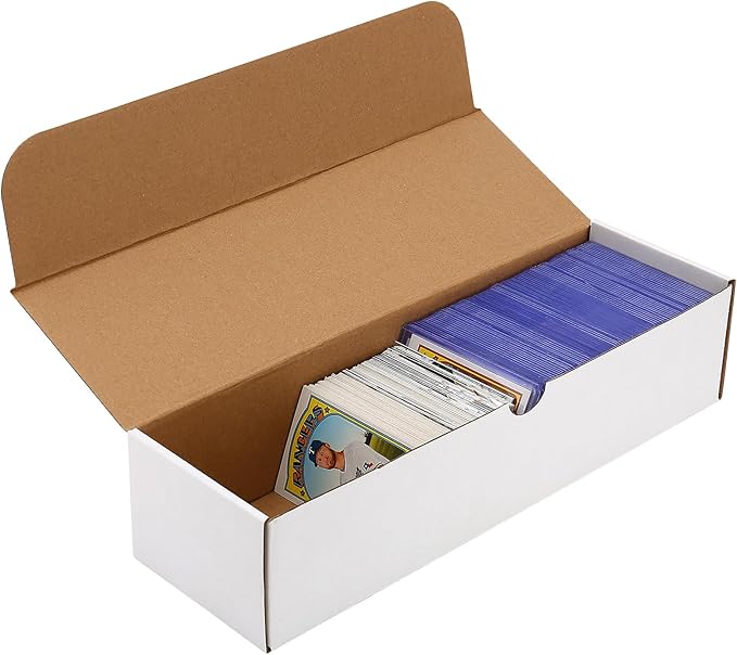 2-Pack • 1600-Count Trading/Gaming Card Box – Fits Toploaders & Sports Cards – Heavy-Duty Cardboard Organizer (2-Pack-Whtie)
