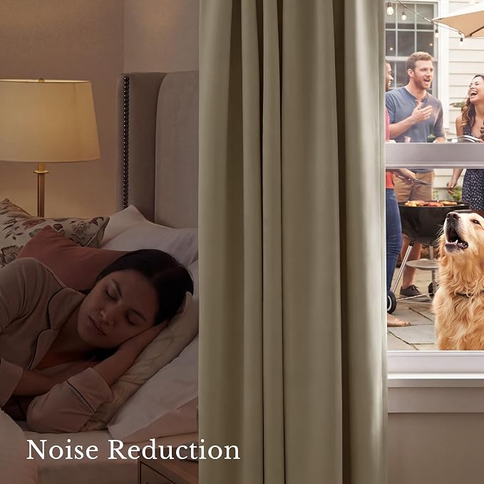 NICETOWN Window Treatment Thermal Insulated Rod Pocket Room Darkening Curtains/Drapes for Living Room (Cocoa Eggnog, 2 Panels, W42 x L84 inches)