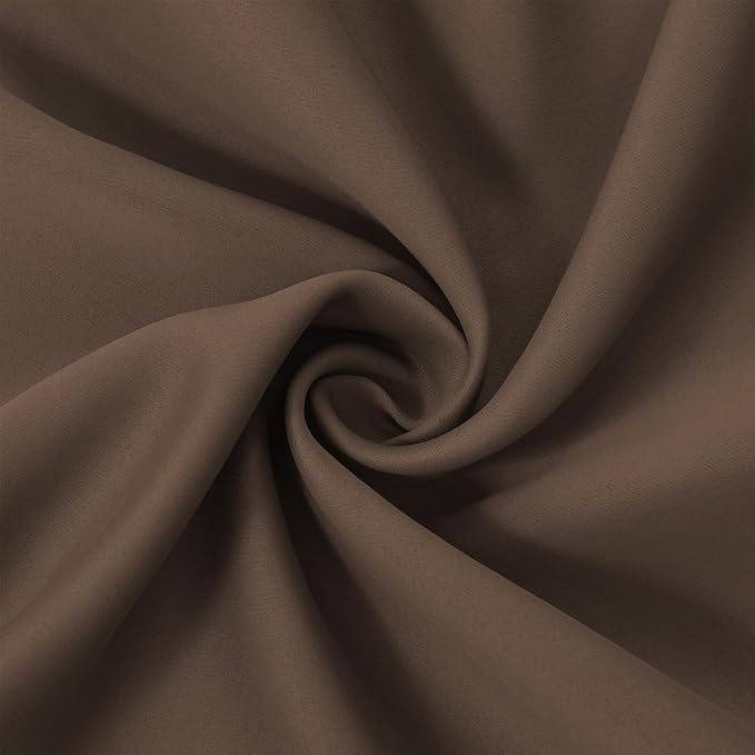 LEMOMO Chocolate Brown Thermal Blackout Curtains/38 x 63 Inch/Set of 2 Panels Room Darkening Curtains for Bedroom
