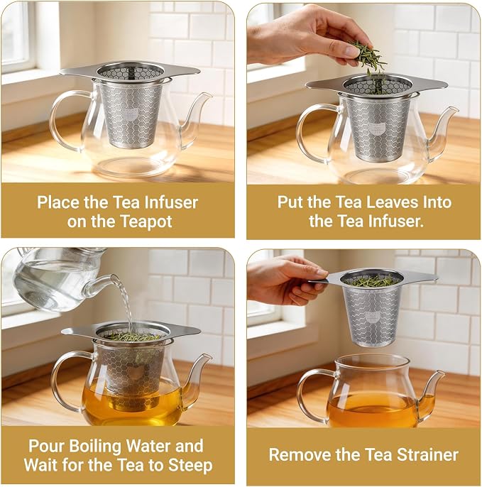 2 Packs 316 Stainless Steel Tea Infuser with Ultra-Fine Mesh – Food Grade Tea Strainer & Tea Steeper for Loose Leaf Tea, Durable and Rustproof
