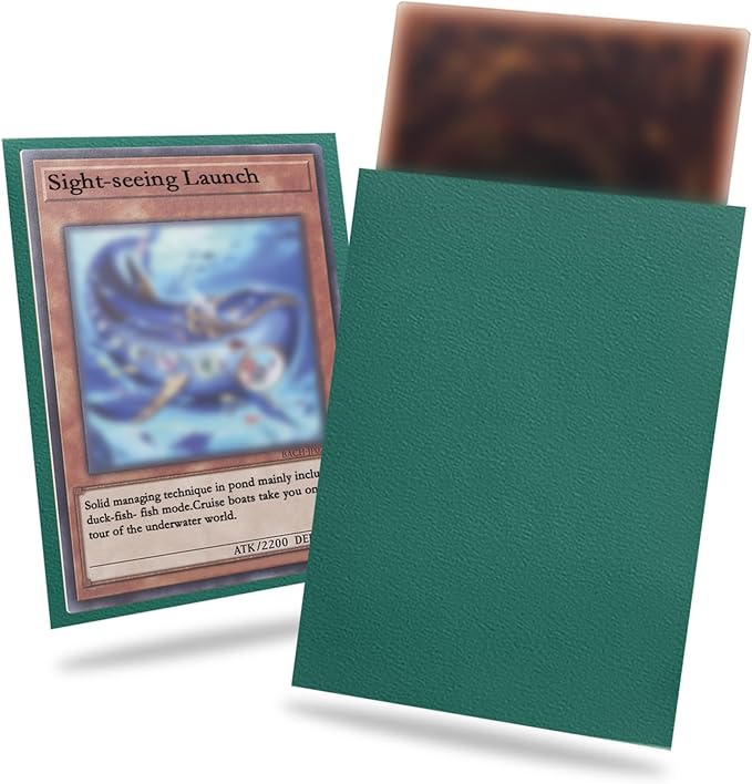 Green Card Sleeve 200 Pack Compatible with Yu-gi-oh Card Sleeve Japanese Small Card Sleeves Photocard Sleeves 62x89mm, Back Textured Perfect Shuffling, Protect Your Japanese Sized Never Tear