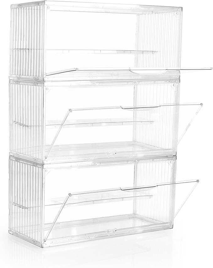 Acrylic Display Case, 2 Layer Adjustable Figure Display Case, Acrylic Display Box with Magnetic Door for Collectibles Action Figure |14.5 x 7.2 x6.3inches (1, 14.5 x 7.2 x6.3inches)