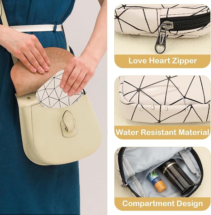 Sanitary Napkin Storage Bag, Menstrual Cup Pouch Nursing Pad Holder Tampon Bags Feminine Product Pouches Portable Period Kit Bag for Girls Women Ladies (Black)