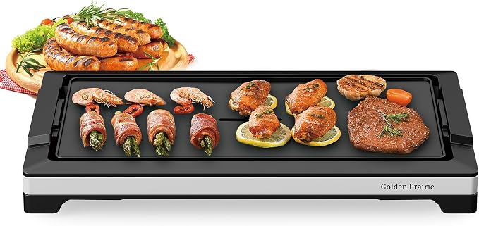 Indoor Grill & Electric Griddle, 1800W 20-Inch XL Nonstick Electric Skillet Griddle with Adjustable Temperature & Drip Tray, Easy to Clean – For Breakfast, Pancakes, Eggs, Teppanyaki