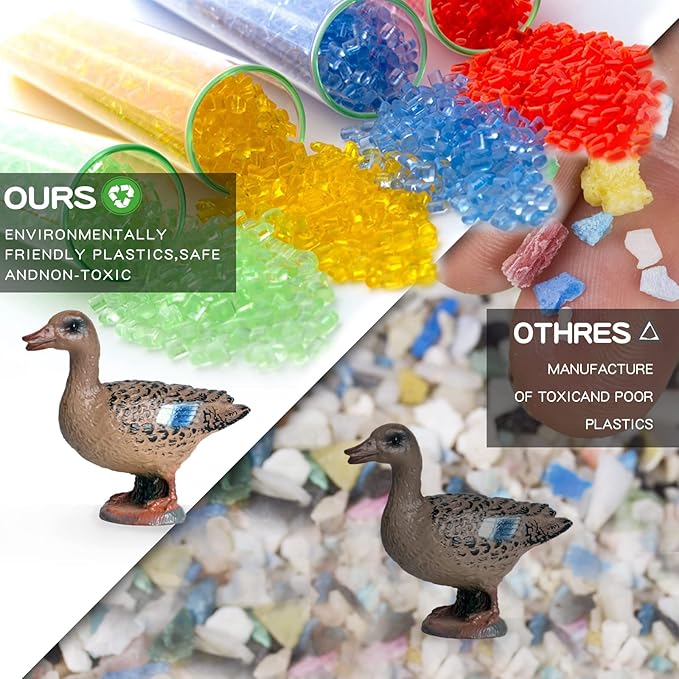 LC JoyCre Duck Figurines Plastic Duck Toys Farm Animal Figure Eduactional Project Diorama Model Toy for Kids
