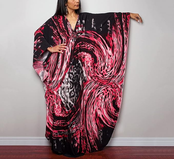 Venasha Womens Caftan Floral Print Kaftan Dress Short Sleeve Swimsuit Cover up Loungewear for Summer