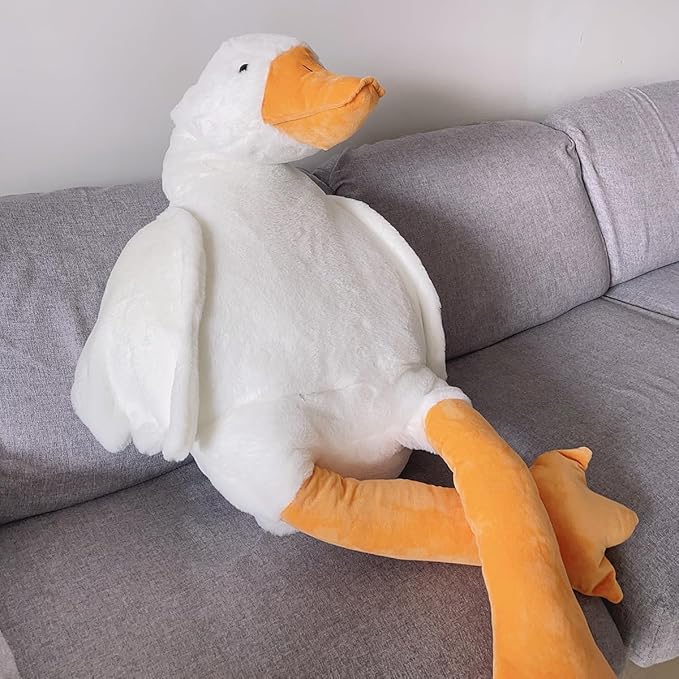 Haengbuk-Goose Stuffed Animal, 35.4in/90cm Giant Sleeping Hugging Pillow, Soft White Swan Plush Toy, Gift for Kids, Friends or Family