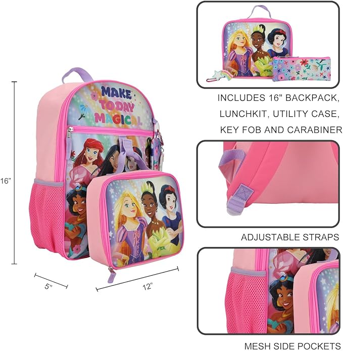 Disney Princesses Make Today Magical 5-Piece Backpack & Lunchbox Set
