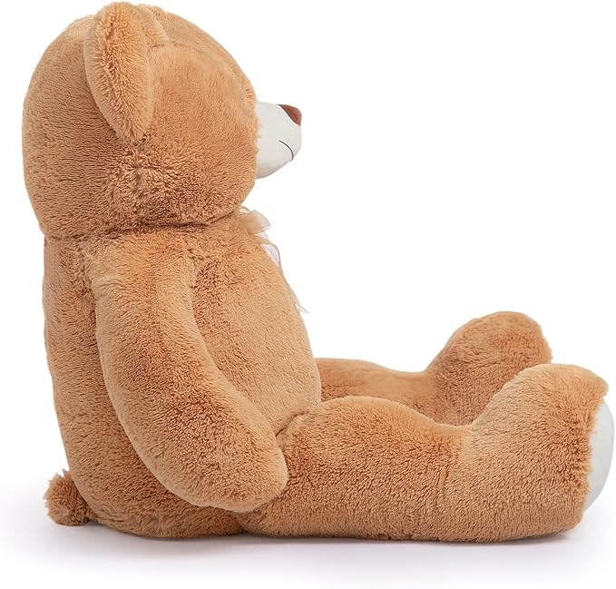 HollyHOME Giant Teddy Bear 4Ft Big Teddy Bear Stuffed Animal Birthday Valentines Day Plush Toy for Kids and Girlfriend 48 inch Tan