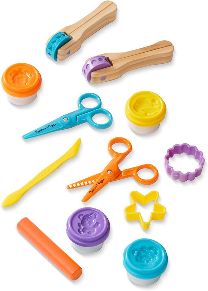 Melissa & Doug Created by Me! Cut, Sculpt, and Roll Modeling Dough Kit with 8 Tools and 4 Colors of Modeling Dough