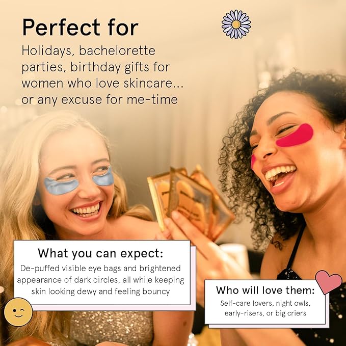 grace & stella Award Winning Under Eye Mask - Gifts for Women - Reduce Dark Circles, Puffy Eyes, Wrinkles, Under Eye Patches - Birthday, Bachelorette Party Favors - Vegan Self Care (24 Pairs, Pink)