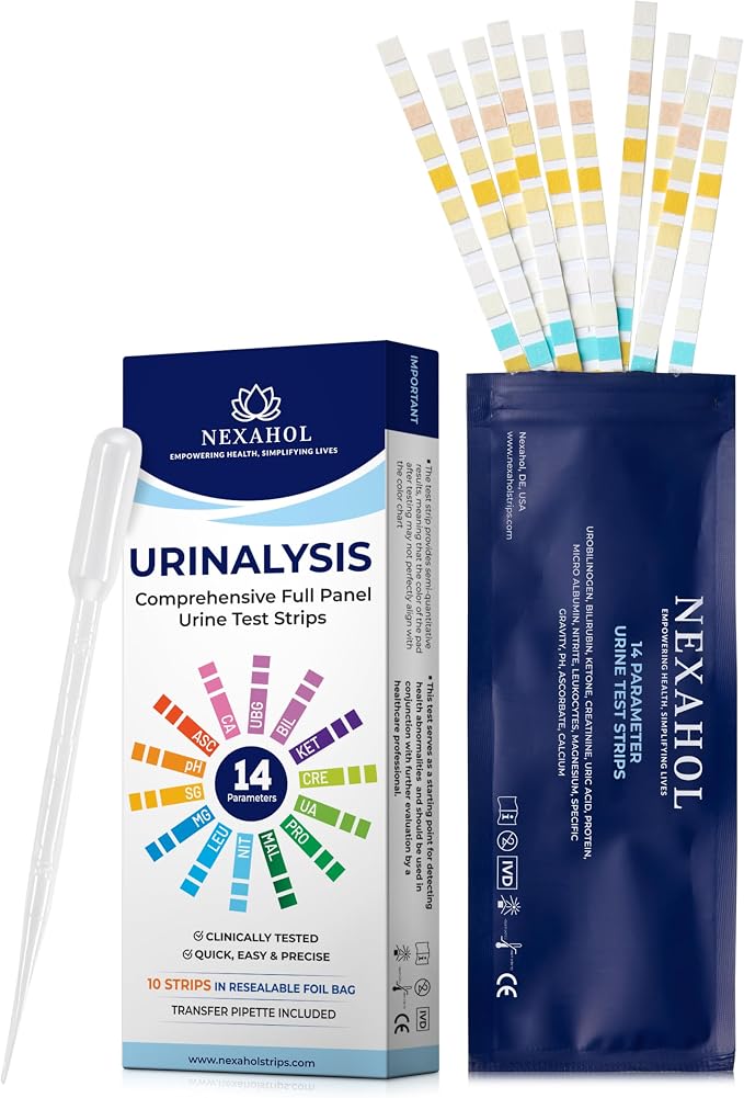 Urine Test Strips for Urinalysis Full Panel - 14 Panel Home Wellness Monitor Kit for Daily Health Awareness | at Home Checkup with Quick Results | Reliable and Convenient Urine Dipsticks - 10 Count