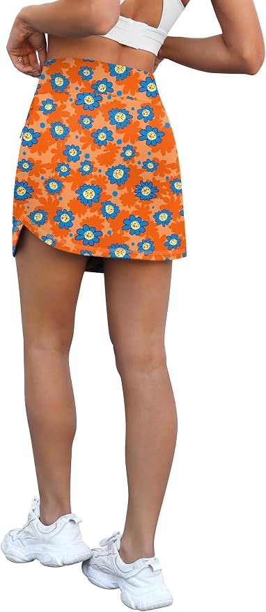 LouKeith Golf Skirts for Women Tennis Skirt with Zipper Pockets High Waisted Running Casual Athletic Skorts Built-in Shorts