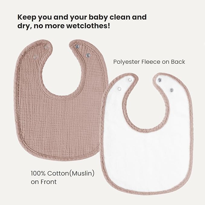 Konssy Muslin Baby Bibs 8 Pack Baby Bandana Drool Bibs Cotton for Unisex Boys and Girls, Soft Absorbent Set for Teething and Drooling