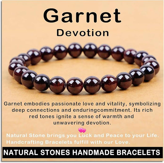 AD Beads Handmade Gemstone Stretch Elastic Bracelet Crystal Healing Reiki Nature's Beauty and Spiritual Essence Unisex