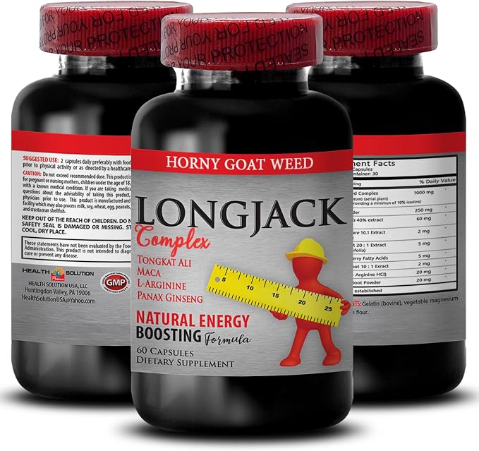 Natural Male Enchantment Pills Increase Size and Length - LONGJACK Size UP (All Natural Formula) - tongkat ali Extract - longjack for Men - tongkat ali Complex - 2 Bottles 120 Capsules