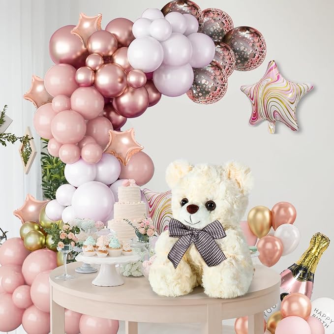 Teddy Bear Stuffed Animal, Cream Bear Plush Toy for Boys Girls Kids 3+, 8″ Soft Bear Gifts for Preschool Toddlers, Teddy Bear Baby Shower Decorations, Birthday Xmas Gift