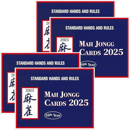 4Pcs mah-Jong Cards 2025 Guide Rules American Official Revision | Mahjong mat 2025 Mahjong Card - Large Print