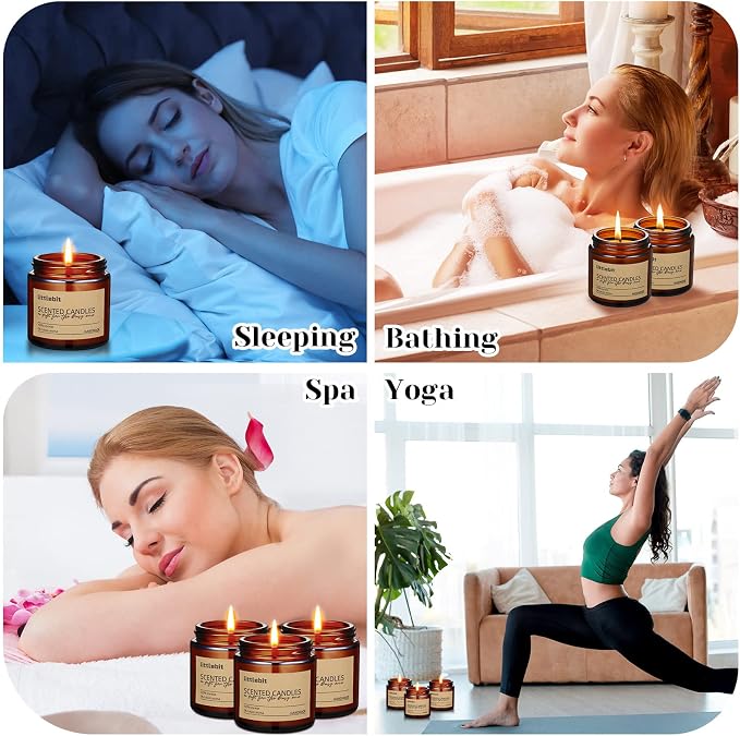 MTLEE 12 Pack Scented Candles for Home, Candles Gift Set Long Lasting Soy Candle Aromatherapy Jar Candle Bulk for Women Men Home Relaxation Mother's Day Birthday Holiday Housewarming Gifts(Brown)