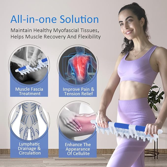 Strict Fascia Massage Tool Large Myofascial Release Blaster Tools for Tighten Skin Lymphatic Drainage Trigger Point Deep Tissue Shoulder, Back，Psoas,Thighs, Butt & Full Body (Blue)