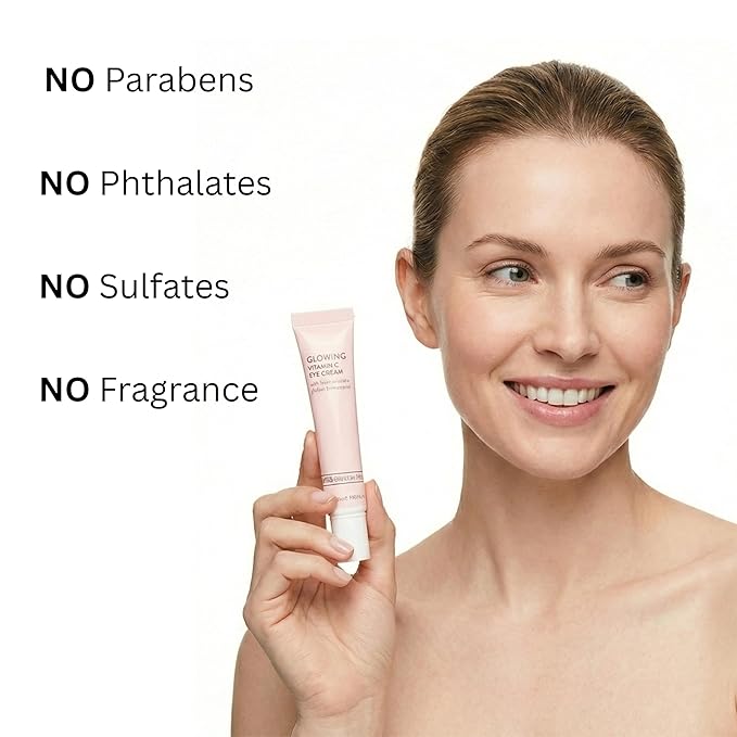 Global Beauty Care Glowing Vitamin C Eye Cream – Radiant Under Eye Treatment to Support Smooth Looking Skin with Niacinamide, AHA & Vitamin E, Antioxidant Care for Dark Circles, 0.5 fl oz (Pack of 2)