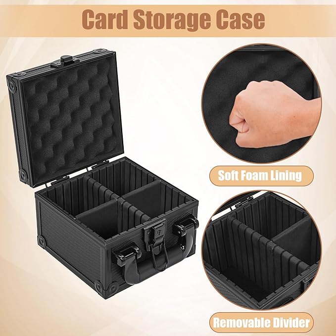 Toploaders Storage Box for 3" x 4" 35pt Rigid Card, Top Loader Storage with 3 Partition Holds 150+ Toploaders, Magnetic Card Holders