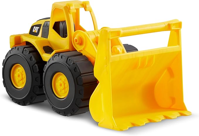 CAT Construction Toys, Construction Fleet 10" Front Loader Toy - Heavy‑Duty Plastic, Working Bucket & Free‑Rolling Wheels, Indoor/Outdoor Sandbox Vehicle for Toddlers & Kids Ages 2 +