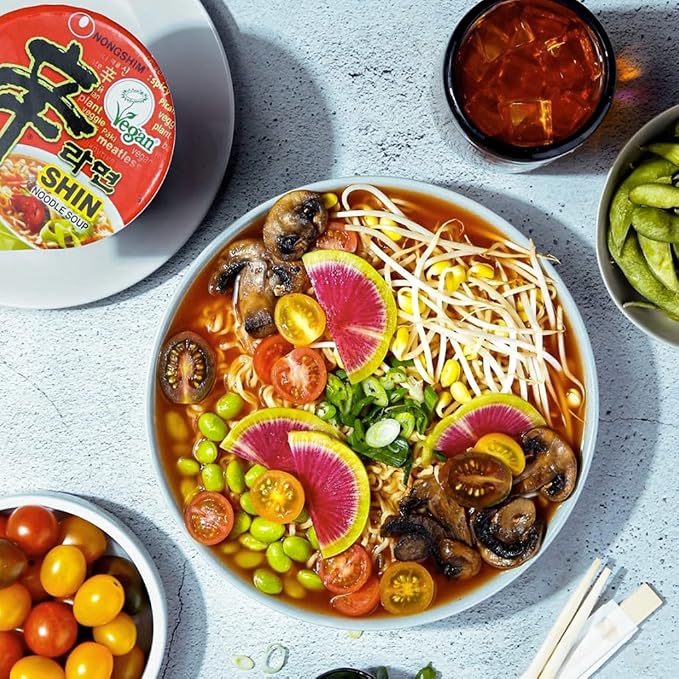 Nongshim Shin Ramyun Vegan,2.64 Ounce,(Pack of 12)