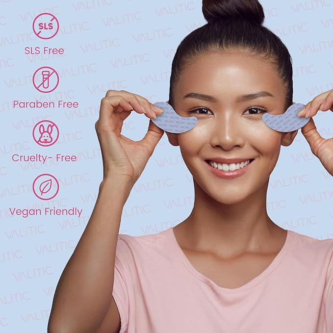 VALITIC Kojic Acid Under Eye Masks - Brightening Under Eye Patches Travel Essentials for Women and Men - Fades Dark Circles and Reduces Puffy Eyes - with Niacinamide, Collagen and Caffeine - 12 Pack