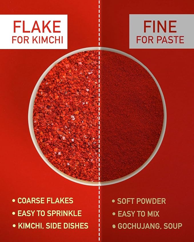 Taekyung Chili Powder For Kimchi (Flake, 3LB) - Korean Gochugaru. Red Pepper Spice Seasoning for Asian Food. MSG Free.