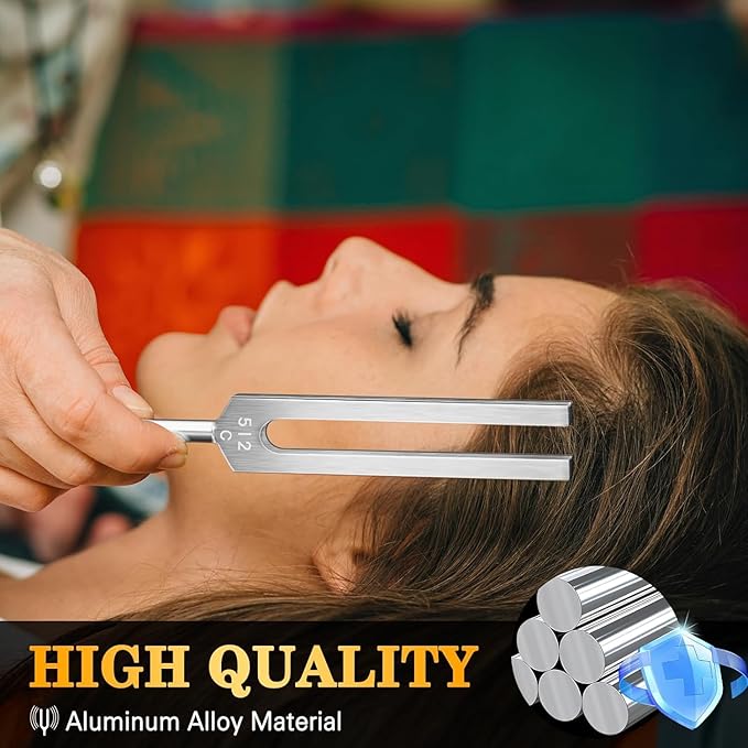 Tuning Forks Set(128Hz,256Hz,512Hz) Medical-Grade Weighted & Unweighted Tuning Fork for Healing Chakra/Sound Therapy/Yoga and Meditation Frequency Healing Devices Good Gift for Women