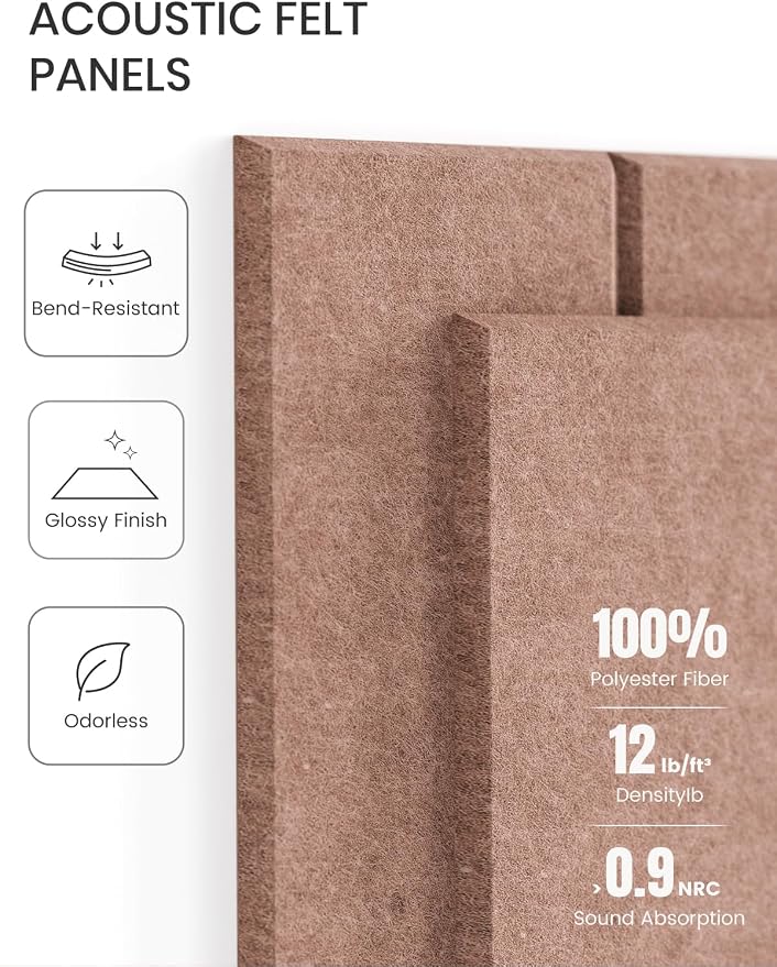 Fluxynara 36" x 24" Large Felt Bulletin Board, Terracotta | 6 Pack Cork Board Alternative with 30 Safe Adhesive Tabs, Felt Pin Boards for Wall Decor, Home, Office, Classroom, Dorm