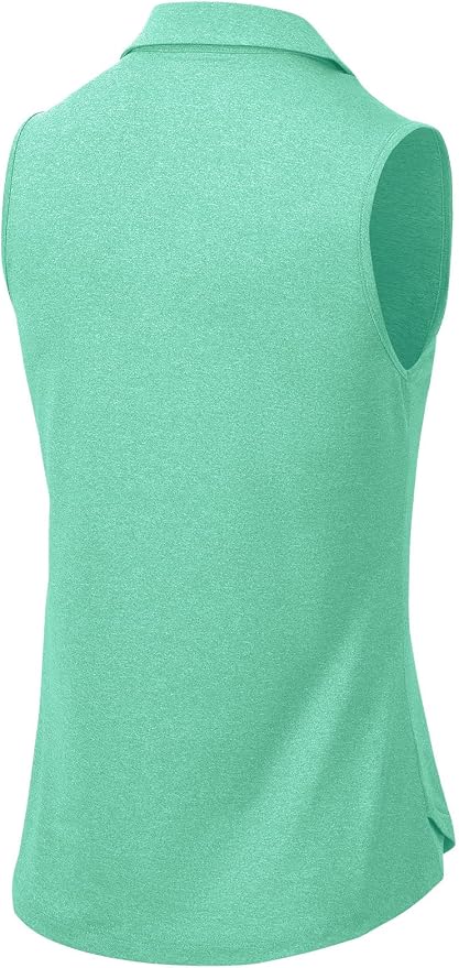 BGOWATU Women's Sleeveless Golf Polo Shirts Collared V Neck Tennis Tank Tops UPF 50+ Quick Dry Lightweight