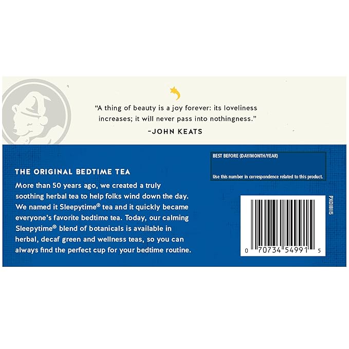 Celestial Seasonings Sleepytime Biotin Beauty Rest Tea, 18 Tea Bags Box