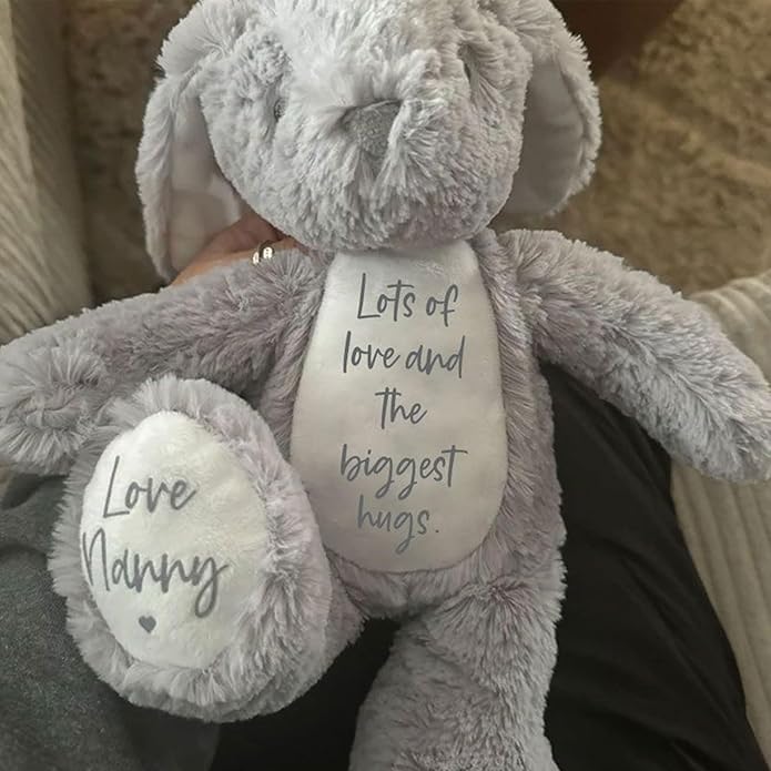 Custom Plush Bunny Keepsake Toy Hold Me Close Worry Hug Rabbit Personalized Stuffed Animal Doll Baby Shower Birthday Gift