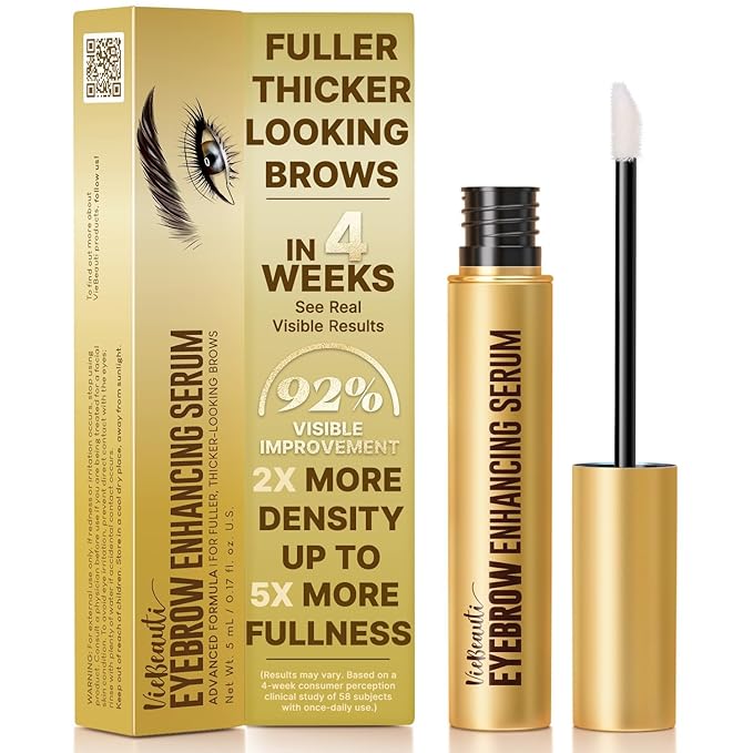 VieBeauti Eyebrow Growth Serum 5mL – Brow Serum for Fuller & Thicker Looking Brows, Advanced Nourishing Formula, Vegan & Cruelty-Free, Gentle for Sensitive Skin