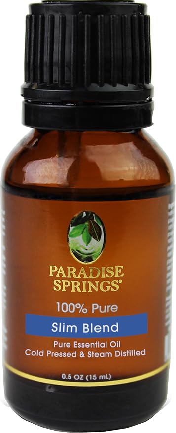 Paradise Springs Slim Blend Essential Oil, 100% Pure and Natural Slim Blend Essential Oil for Diffusers for Home Aromatherapy, Massage, Humidifiers, 0.5oz (15ml)