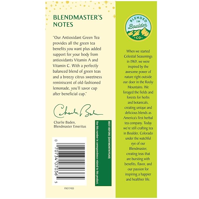 Celestial Seasonings Immune Support Green Tea 20 Tea Bags (Pack of 2)