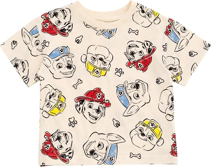 Nickelodeon Paw Patrol T-Shirt and French Terry Shorts Outfit Set Infant to Big Kid Sizes (12 Months - 10-12)