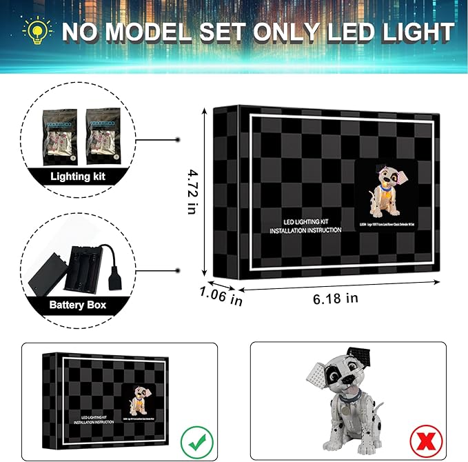 LED Light Kit for Lego 43269 101 Dalmatians Puppy, Compatible with Lego 43629 Building Blocks Model(Not Include Blocks Set)