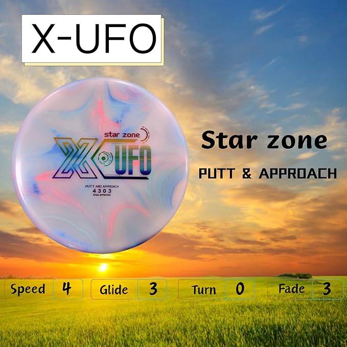 X-UFO Disc Golf Set - Disc Golf Starter Set, Includes 1 Putter, 1 Driver, and 1 midrange disc, Weighing 170-178 Grams. Suitable for Beginners and Professional disc Golf tournaments