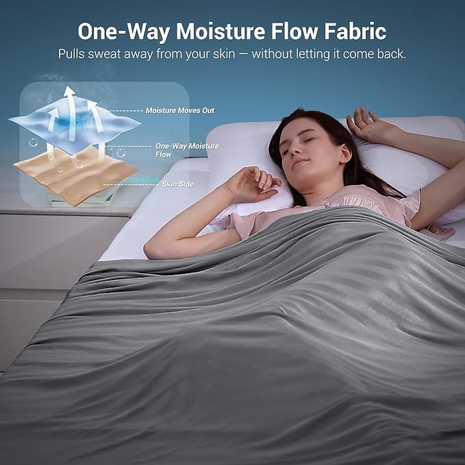 Elegear Cooling Blanket Twin for Hot Sleepers, One-Way Moisture Flow | Arc-Chill® 3.0 Q-Max>0.5 Cooling Fabric with One-way Moisture Flow Helps Keep Skin Cool & Dry & Breathable, No Sticky Feeling