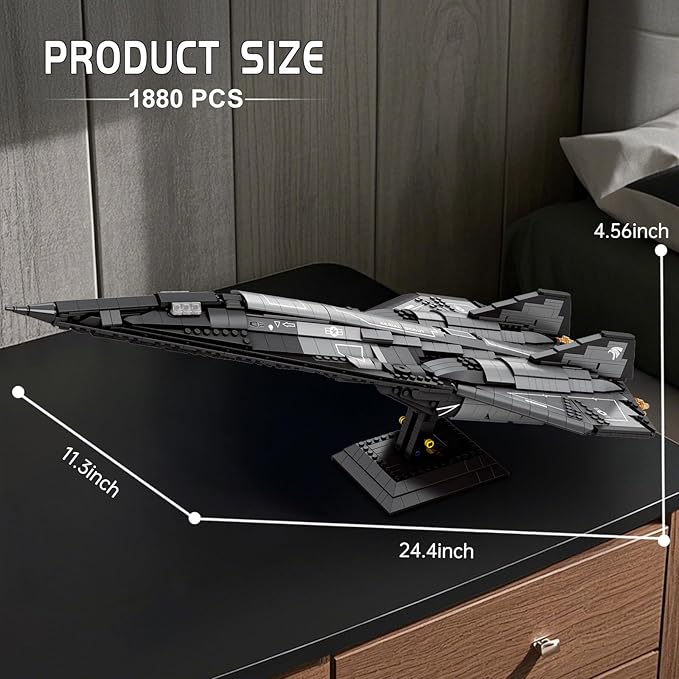 SR-72 Reconnaissance Fighter Jet Building Set, Military Airplane Toys Construction Set 33039, Model Plane Kit Aviation Collection, Gifts for Teens 14+, Adult and Military Fans