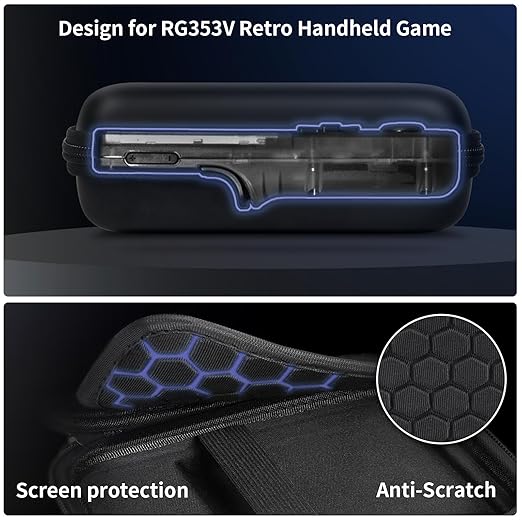 PAIYULE Travel Case for R36S/ RG353V/ RG353VS/ Game Boy Retro Handheld Game Console, Handheld Emulator Storage Holder Organizer, Android Game Console Carrying Bag (Box Only)
